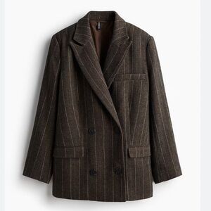 H&M Dark Brown Striped Blazer